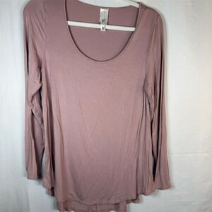 Wynne  LAYERS Womens Mauve Long Sleeve Scoop Neck Layering Top Size M